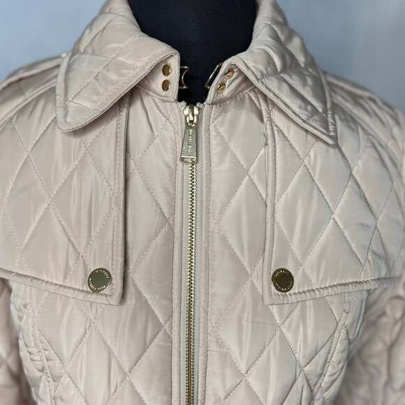 Michael Michael Kors Women’s Quilted Jacket Coat Beige Size M Medium - Picture 10 of 11